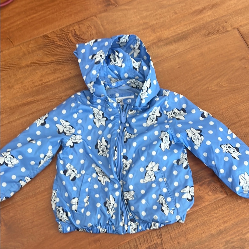 Baby GAP Blue Minnie Mouse Polka Dot Hooded Jacket 2T